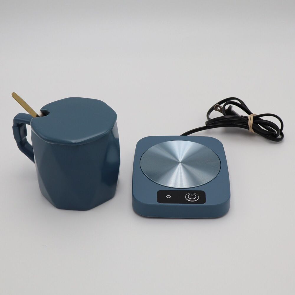 Electric Coffee / Tea / Hot Drink Warmer with Ceramic Mug and Spoon